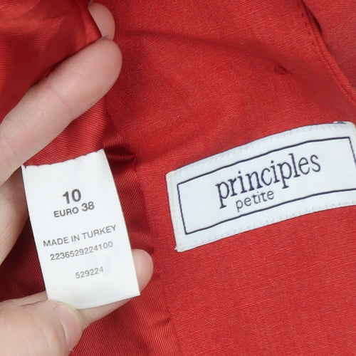 Principles Petite Red Linen Blend Single-Breasted Blazer Size 10