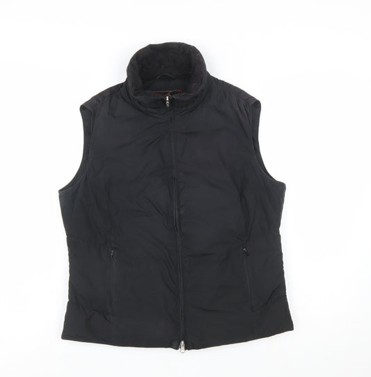 Marks and Spencer Women Black Puffer Waistcoat M Regular Fit