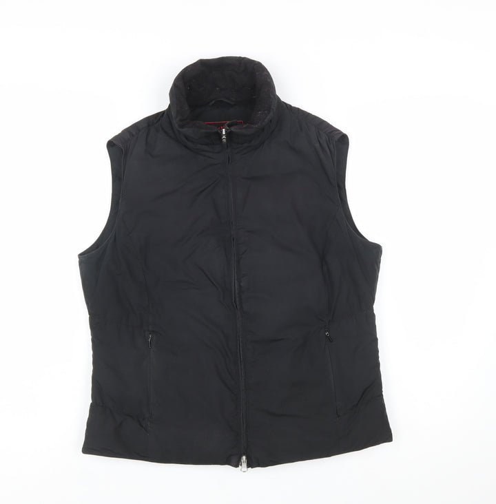Marks and Spencer Women Black Puffer Waistcoat M Regular Fit