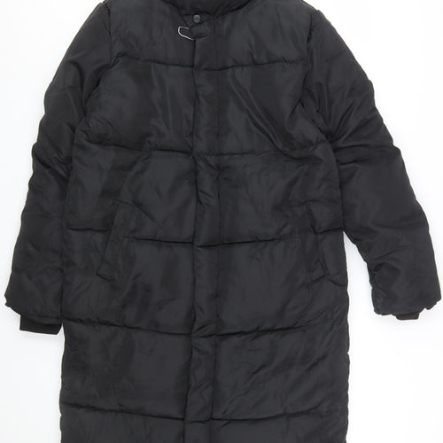JIEYUFS Womens Black Long Puffer Coat XL Winter Quilted Jacket