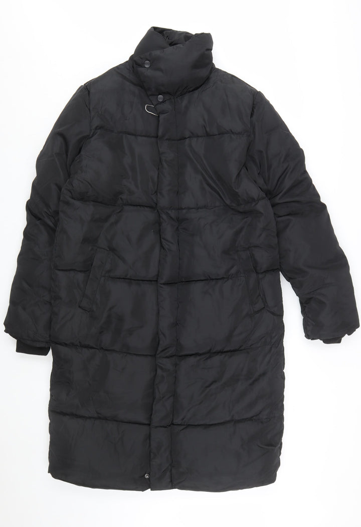 JIEYUFS Womens Black Long Puffer Coat XL Winter Quilted Jacket