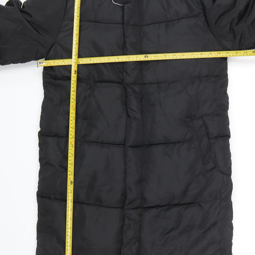 JIEYUFS Womens Black Long Puffer Coat XL Winter Quilted Jacket