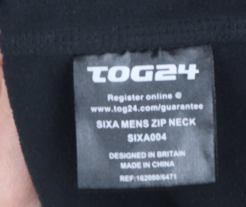 TOG24 Mens Black Fleece 1/2 Zip Pullover Sweatshirt Size M
