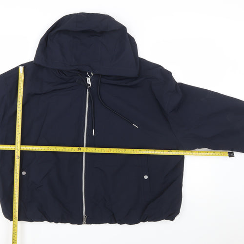 Marks and Spencer Womens Blue Hooded Windbreaker Jacket L