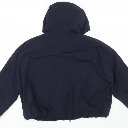 Marks and Spencer Womens Blue Hooded Windbreaker Jacket L