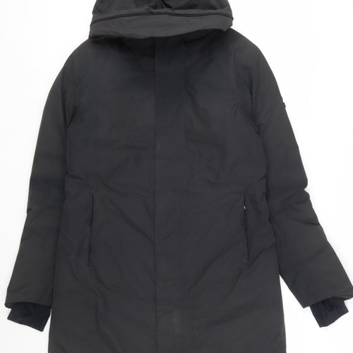 TOG24 Womens Black Long Puffer Coat Size 10 Hooded Winter Jacket