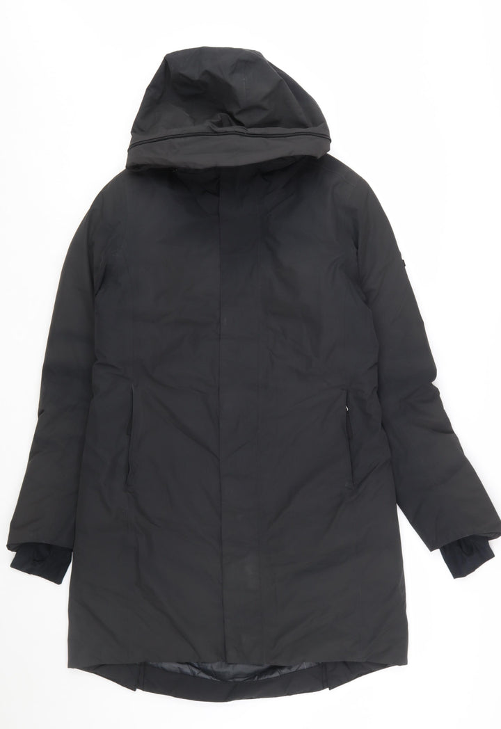 TOG24 Womens Black Long Puffer Coat Size 10 Hooded Winter Jacket