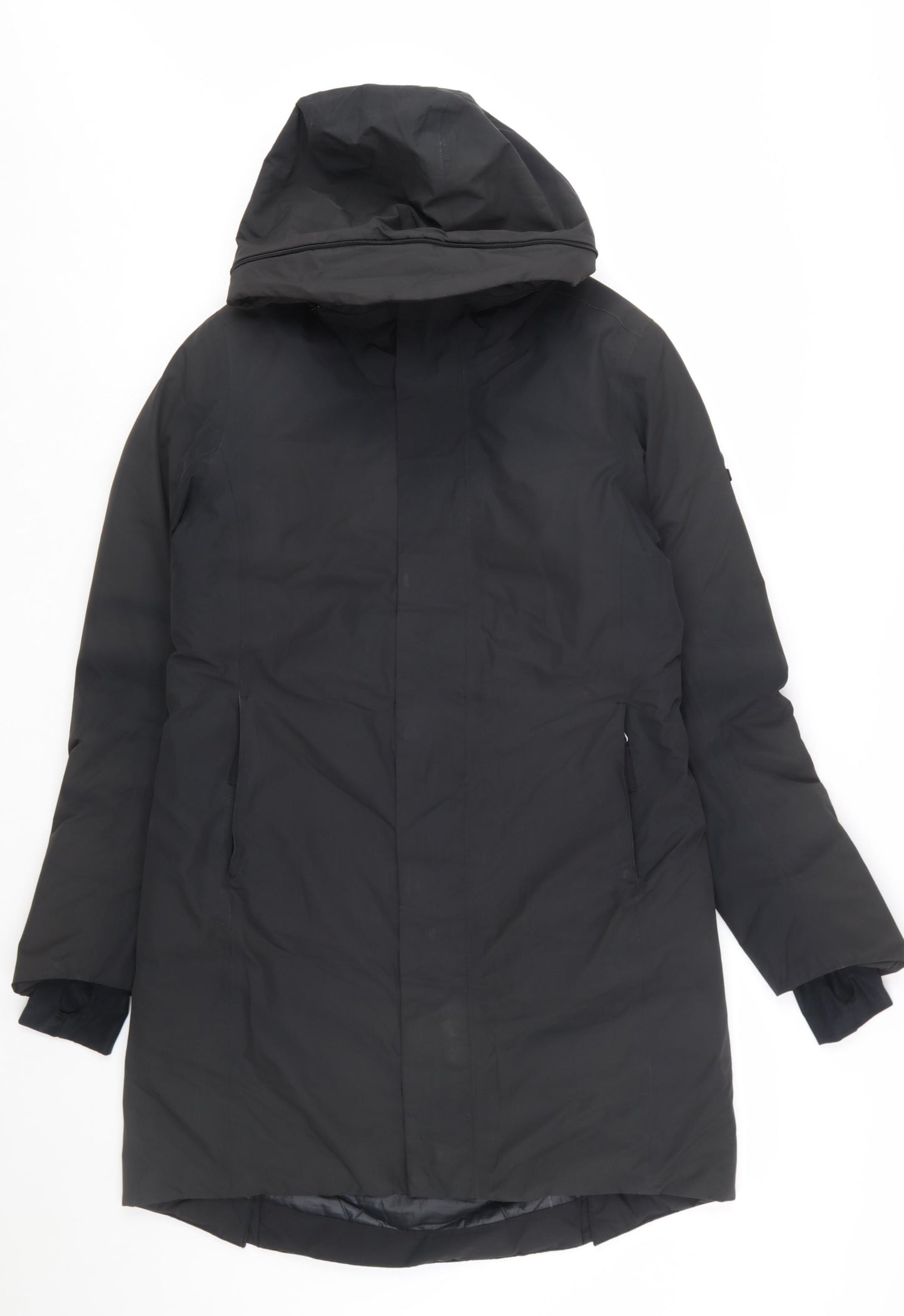 TOG24 Womens Black Long Puffer Coat Size 10 Hooded Winter Jacket