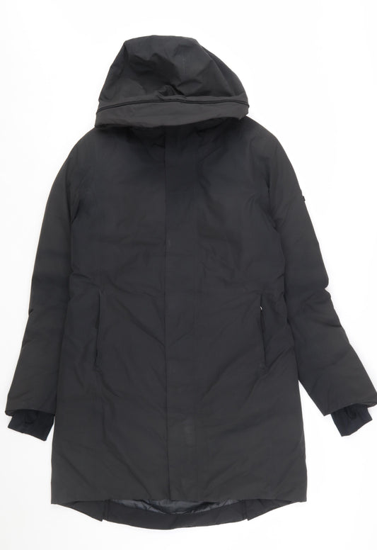 TOG24 Womens Black Long Puffer Coat Size 10 Hooded Winter Jacket