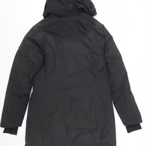 TOG24 Womens Black Long Puffer Coat Size 10 Hooded Winter Jacket
