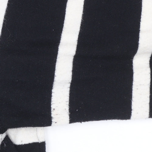 Oliver Bonas Women Black White Striped Crew Neck Pullover Jumper Size 18