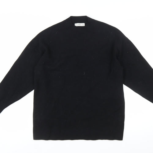 MNG Women's Black Crew Neck Knit Pullover Jumper Medium