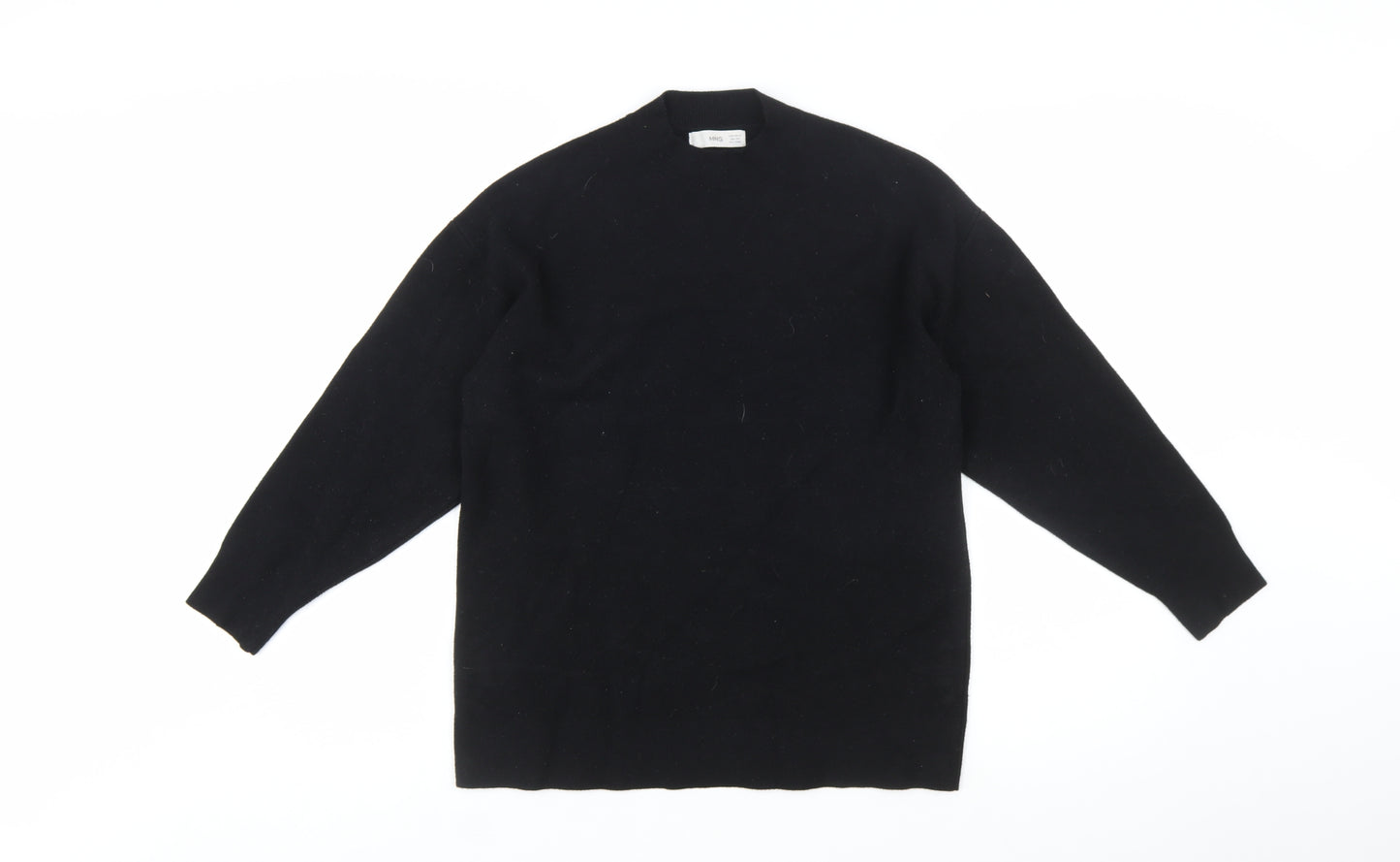 MNG Women's Black Crew Neck Knit Pullover Jumper Medium