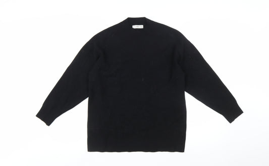 MNG Women's Black Crew Neck Knit Pullover Jumper Medium