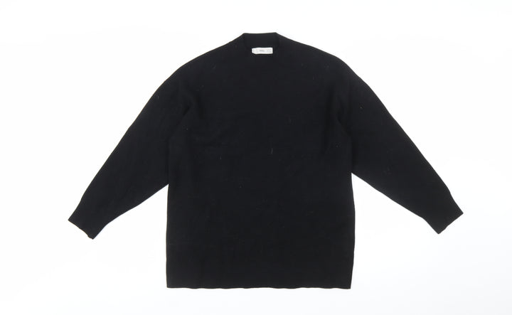 MNG Women's Black Crew Neck Knit Pullover Jumper Medium