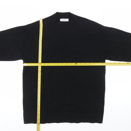 MNG Women's Black Crew Neck Knit Pullover Jumper Medium