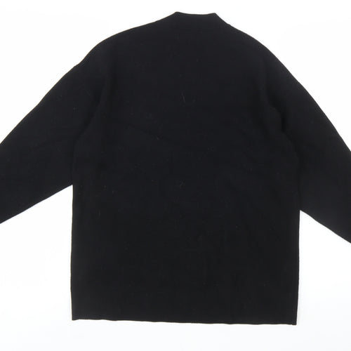 MNG Women's Black Crew Neck Knit Pullover Jumper Medium