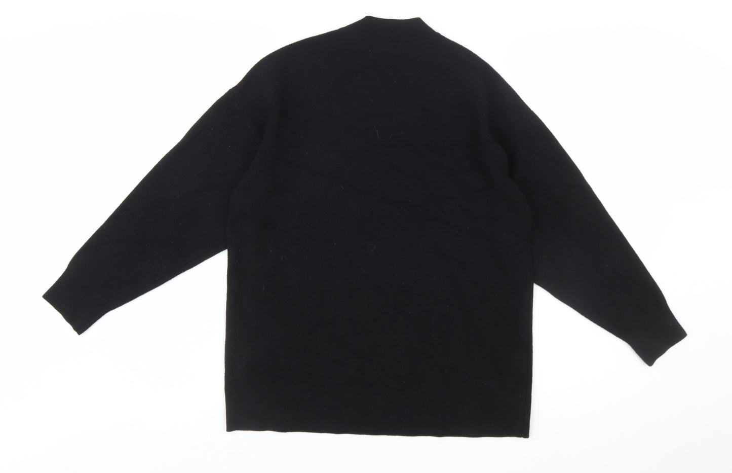 MNG Women's Black Crew Neck Knit Pullover Jumper Medium