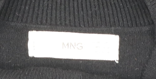 MNG Women's Black Crew Neck Knit Pullover Jumper Medium