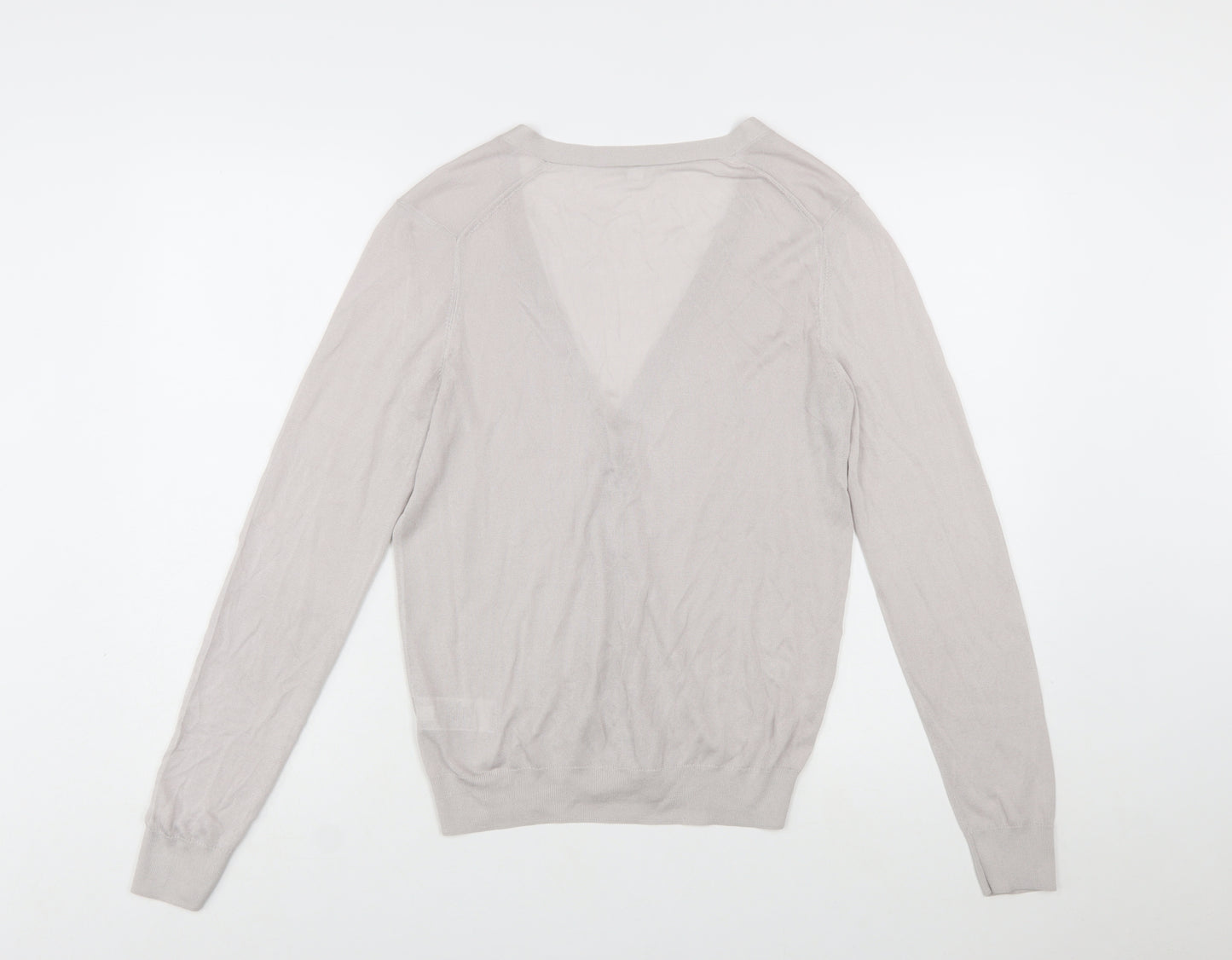 Uniqlo Women Beige V-Neck Long Sleeve Button Cardigan XL
