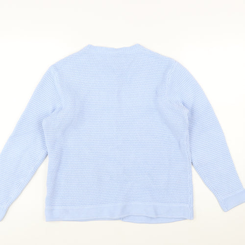 Poppy Womens Blue Size 16 Cotton Knit Cardigan Jumper