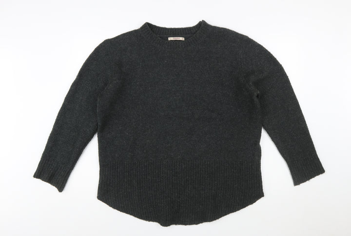 Pull & Bear Women Grey Wool Blend Crew Neck Pullover Jumper Size 12