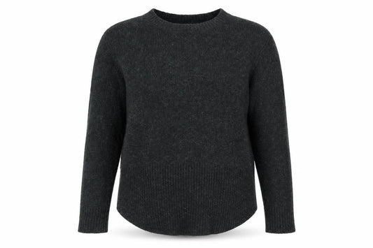 Front view of Pull&Bear Women Grey Wool Blend Crew Neck jumper, size 12
