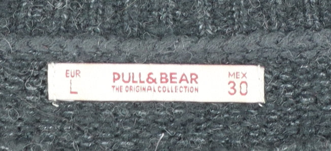Pull & Bear Women Grey Wool Blend Crew Neck Pullover Jumper Size 12