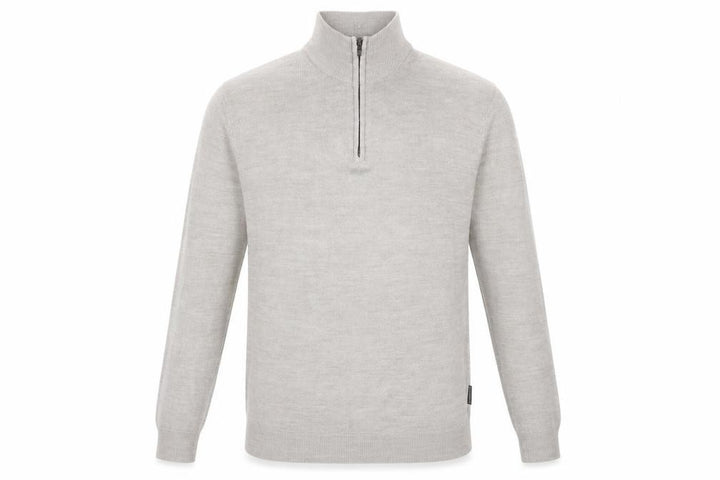 French Connection Men’s Grey XL 1/2 Zip High Neck Wool Jumper