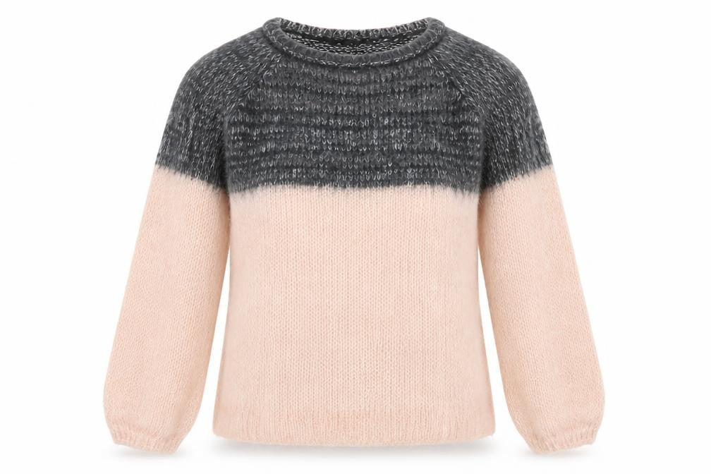 Front view of LFT women’s multicoloured acrylic crew neck long sleeve jumper, size M