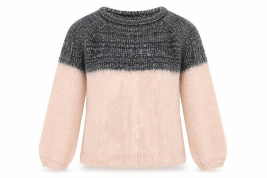 Front view of LFT women’s multicoloured acrylic crew neck long sleeve jumper, size M