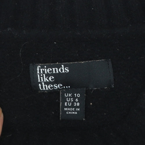 Friends Like These Womens Black Embroidered Wool Blend Jumper UK 10