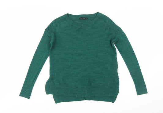 Tahari Women's Green Merino Wool Acrylic Button Back Cardigan Size M