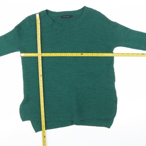 Tahari Women's Green Merino Wool Acrylic Button Back Cardigan Size M