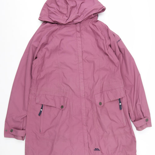 Trespass Women’s Purple Waterproof Hooded Rain Coat Size 18