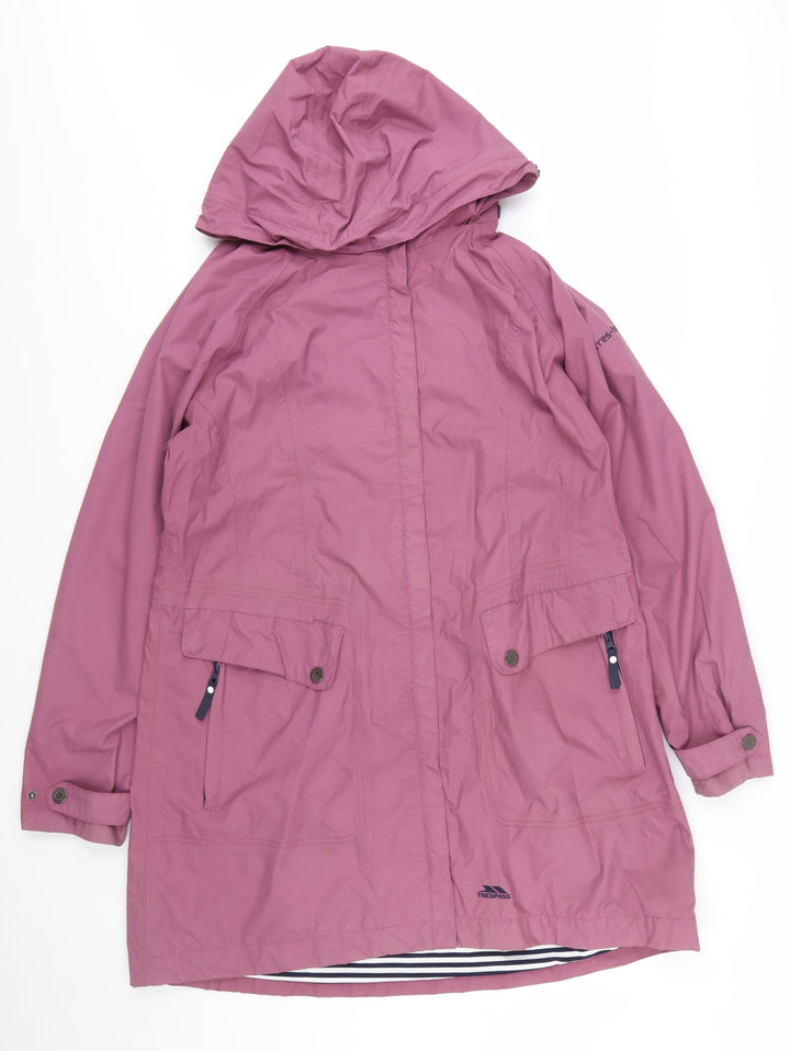 Trespass Women’s Purple Waterproof Hooded Rain Coat Size 18