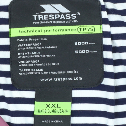 Trespass Women’s Purple Waterproof Hooded Rain Coat Size 18