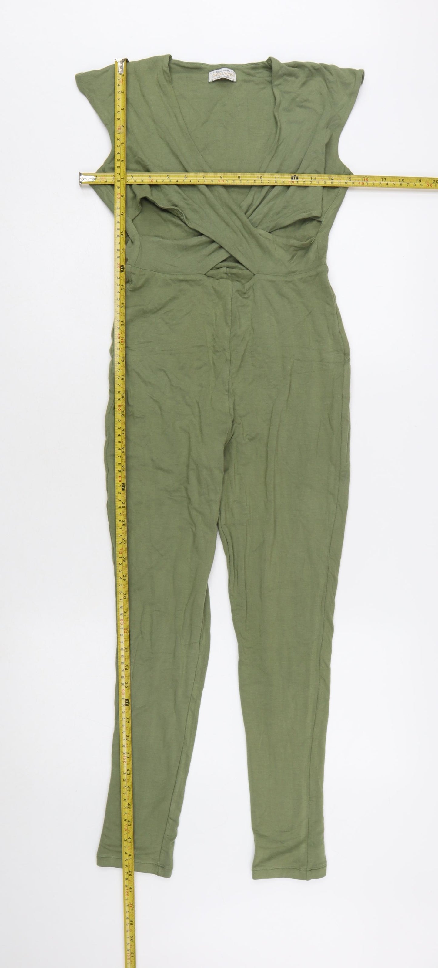 Oh Polly Women’s Green Sleeveless Wrap Slim Jumpsuit Size 12