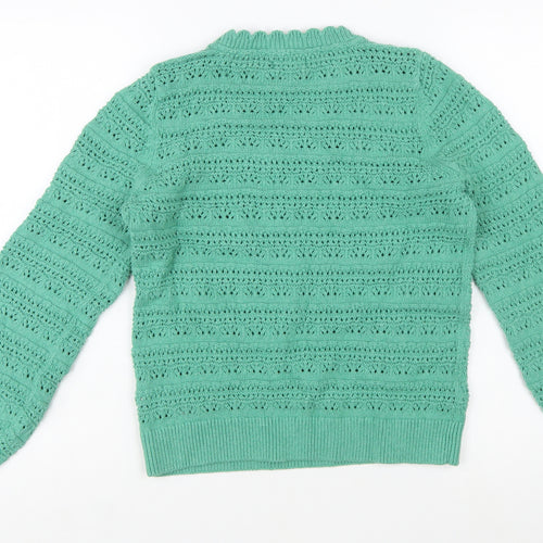 FatFace Womens Green Cotton Knit Crew Neck Jumper UK 10