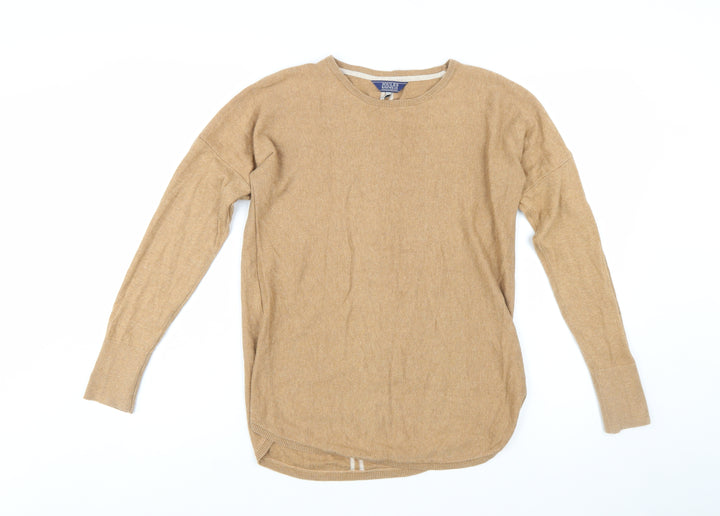 Joules Women’s Beige Crew Neck Cotton Blend Relaxed Jumper Size 10