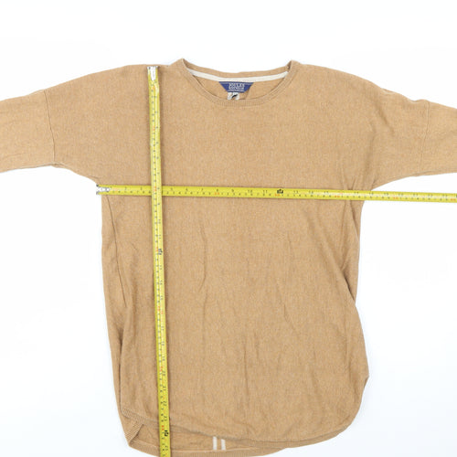 Joules Women’s Beige Crew Neck Cotton Blend Relaxed Jumper Size 10