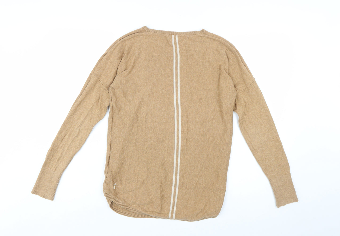 Joules Women’s Beige Crew Neck Cotton Blend Relaxed Jumper Size 10
