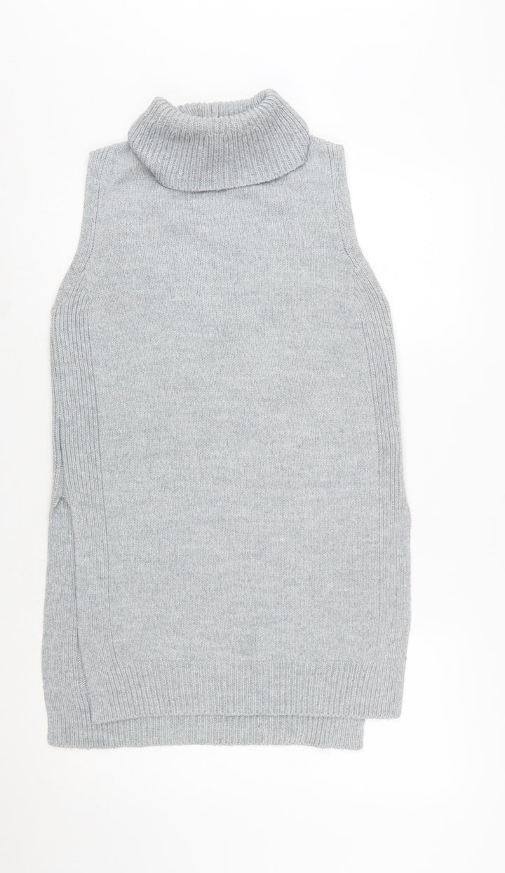 Next Women’s Grey Roll Neck Sleeveless Knit Jumper Vest Size 8