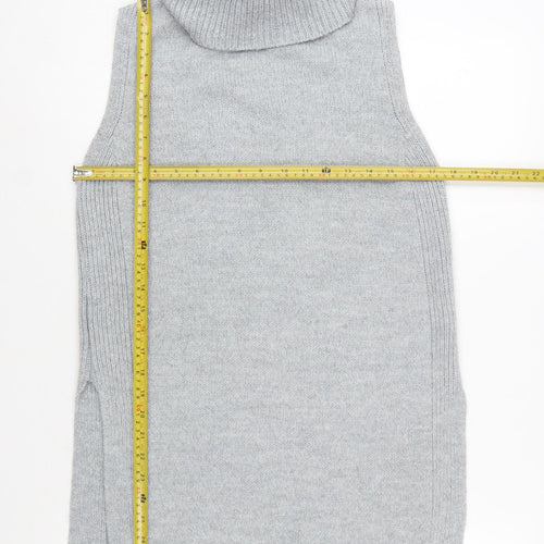 Next Women’s Grey Roll Neck Sleeveless Knit Jumper Vest Size 8