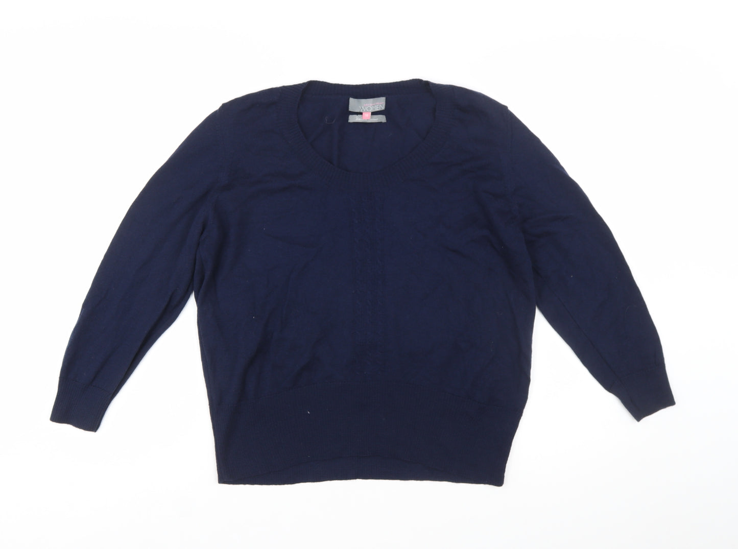 John Lewis Women Blue Merino Wool Round Neck Jumper Size 18