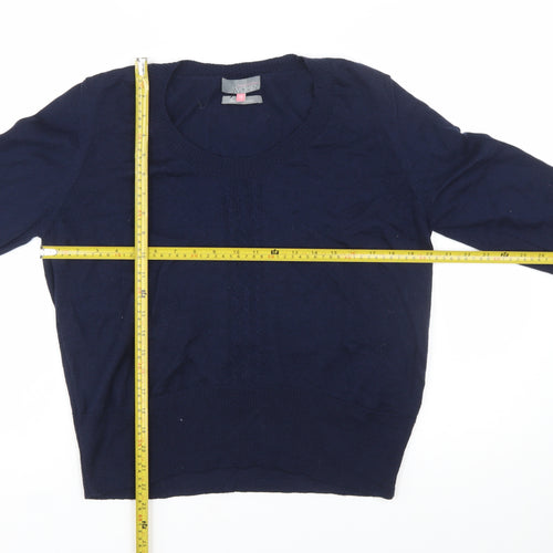 John Lewis Women Blue Merino Wool Round Neck Jumper Size 18