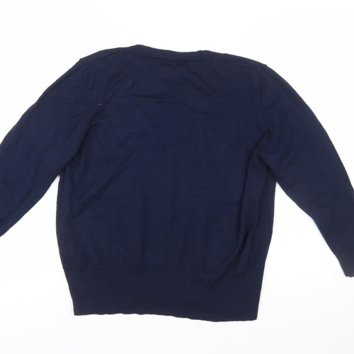 John Lewis Women Blue Merino Wool Round Neck Jumper Size 18