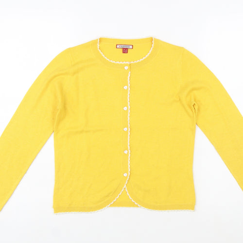 Joe Browns Women's Yellow Cardigan Size 8 Crew Neck Knit Jumper