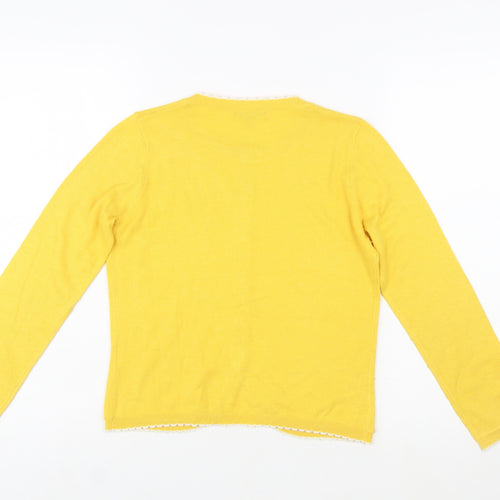 Joe Browns Women's Yellow Cardigan Size 8 Crew Neck Knit Jumper