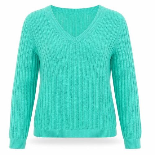 Marks and Spencer Autograph Green V-Neck Linen Women's Jumper Size 10